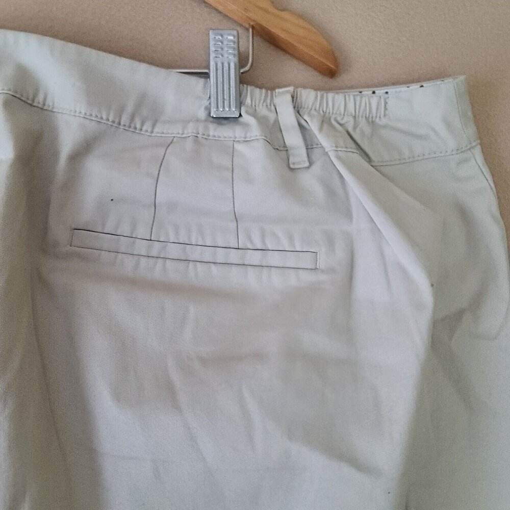Talbots Perfect Crop Curvy Pants Plus Sz 24W Beige Chinos Zip Front Preppy NWT - Picture 10 of 10